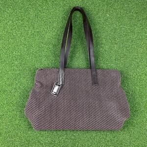 Vintage 90s Y2K NWOT Stone Mountain Brown Woven Slouchy Shoulder Bag